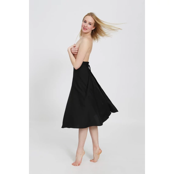 THE WRAP SKIRT - fekete / átlapolós one size szoknya